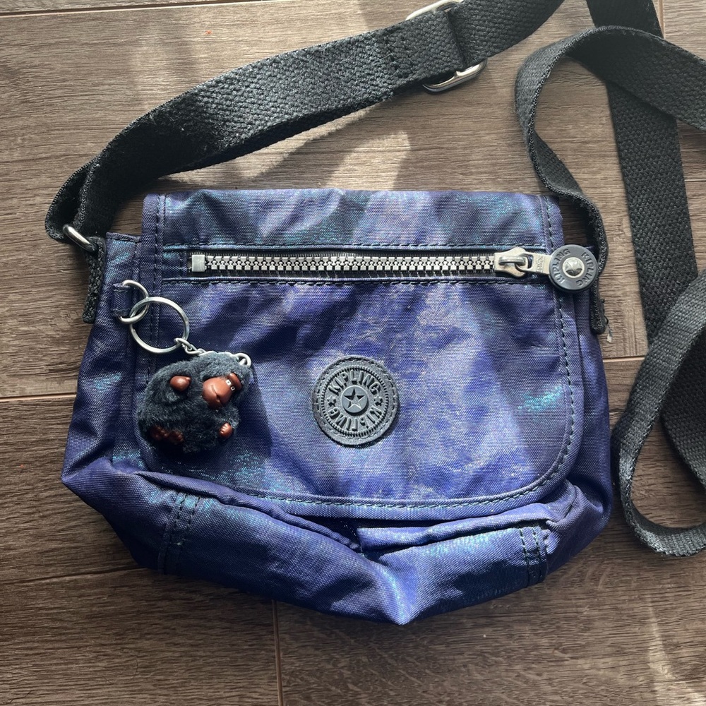 Metallic Indigo/Blue Kipling Crossbody Bag